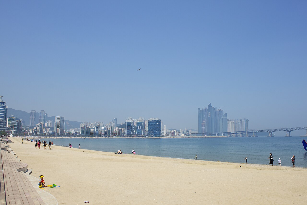Gwangalli Beach with the Gwangan Bridge behind